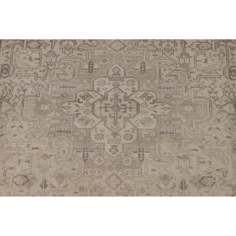 Distressed Tabriz Persian Antique Area Rug Hand-Knotted Wool Carpet - 6'5"x 9'9"