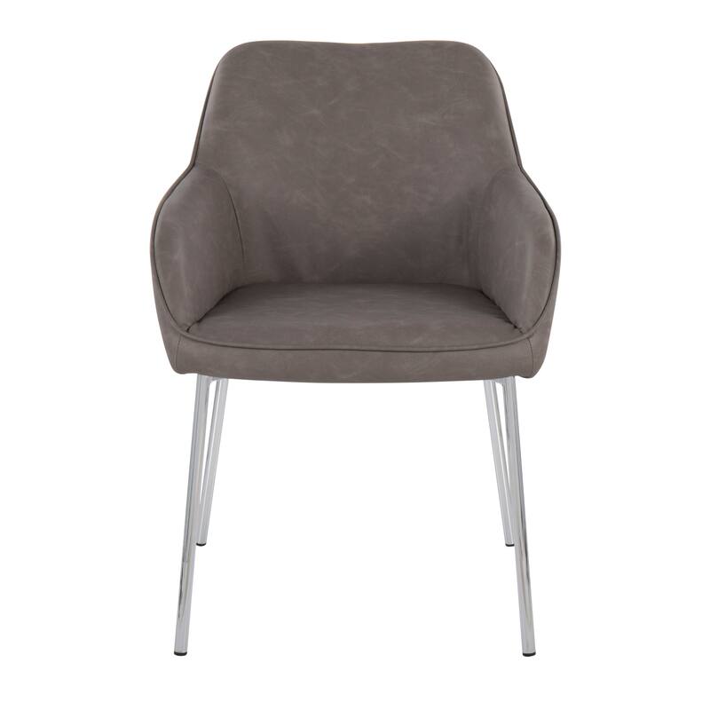 Silver Orchid Galotti Chrome Upholstered Dining Chair (Set of 2)