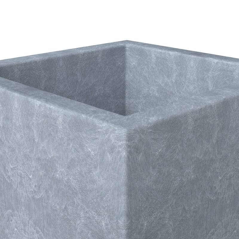 Fern Modern Square Fiberstone and MGO Clay Planter with Drainage for Indoor & Outdoor Home Office Patio Yard Decor