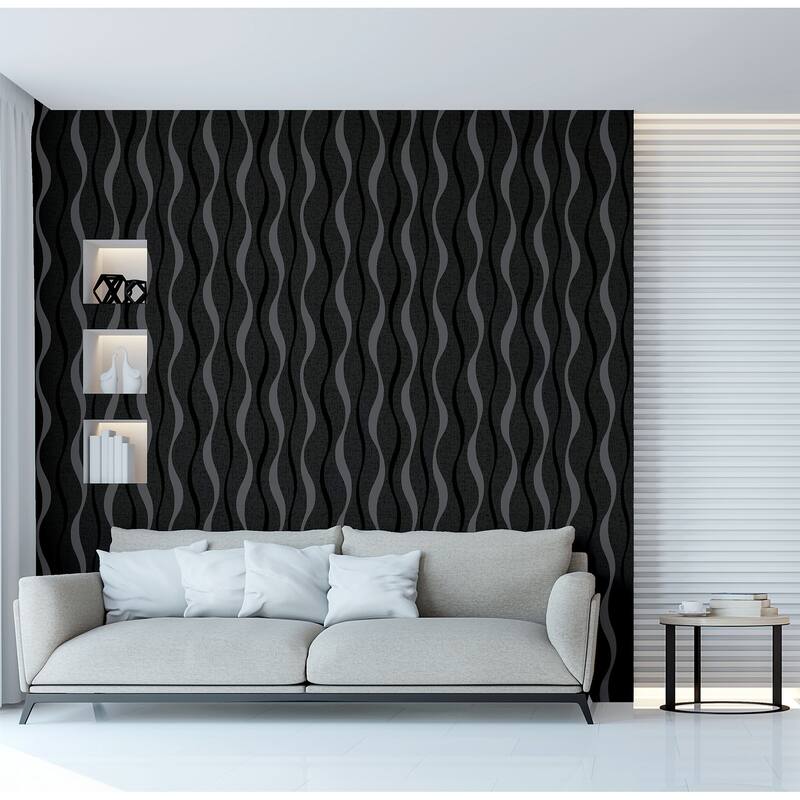 Arthouse Tazz Black Ribbons Wallpaper