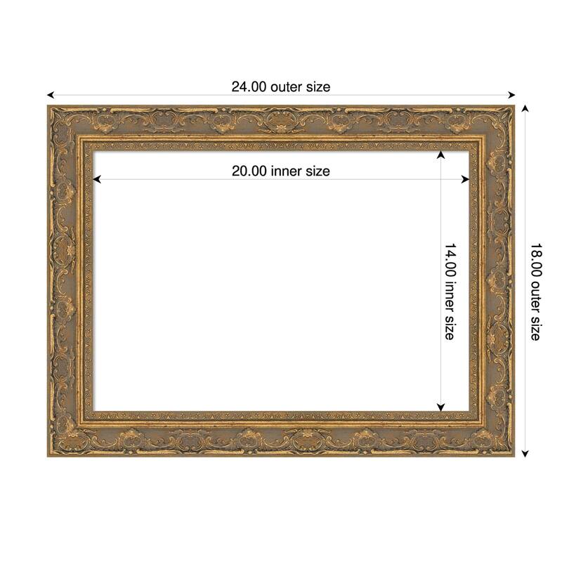Filigree Framed Dry Erase Magnetic Board - 24 x 18 in - Filigree Gold