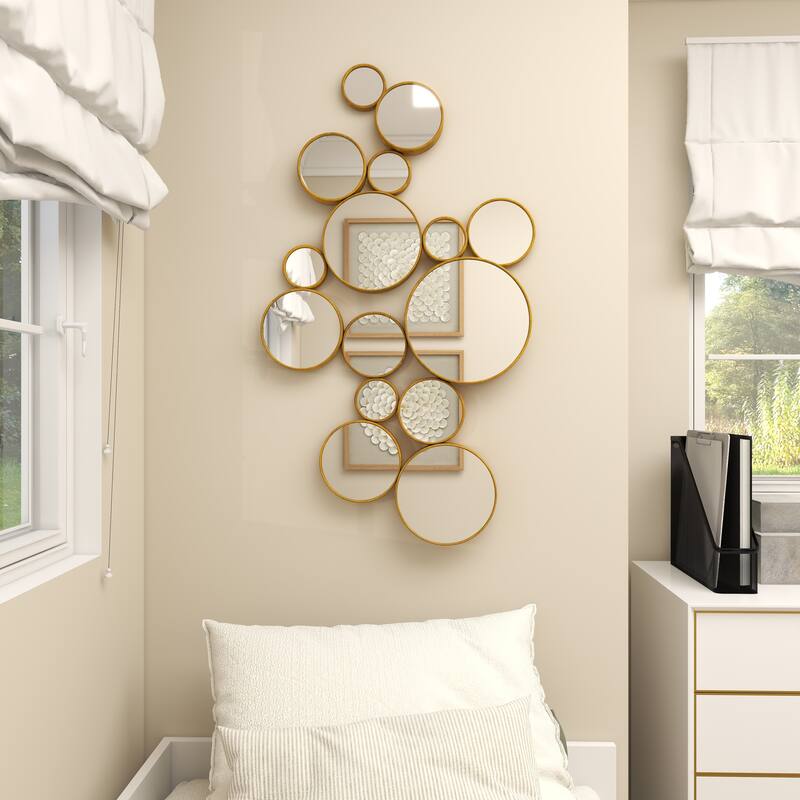 CosmoLiving by Cosmopolitan Gold Metal Bubble Cluster Room Wall Mirror