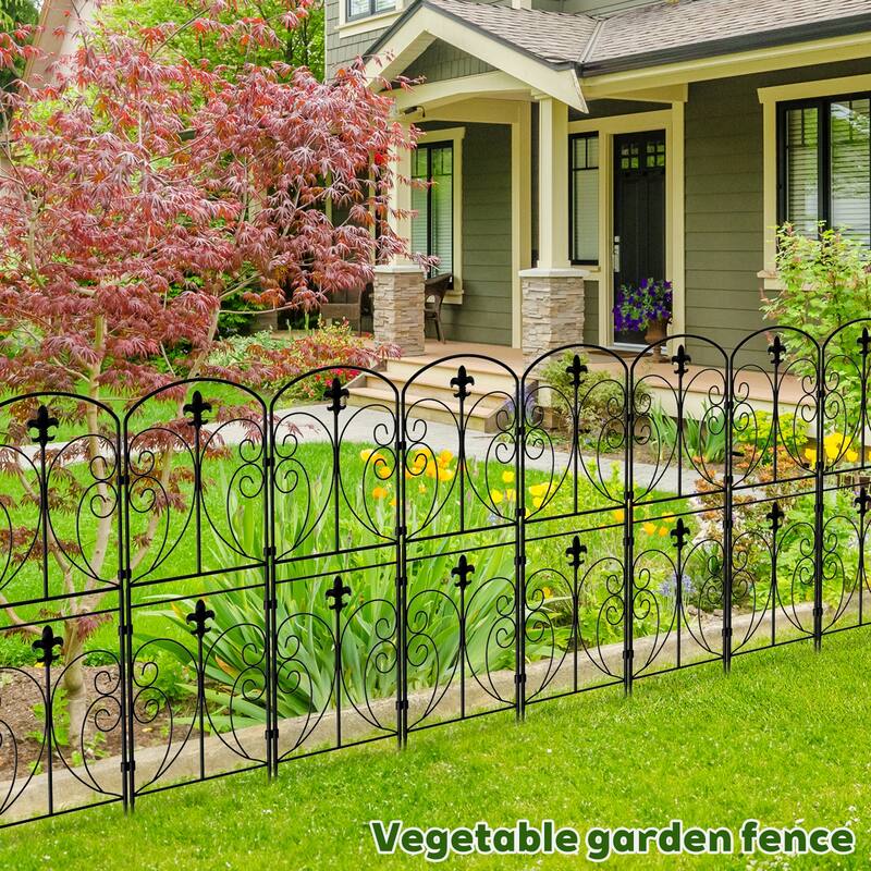 Decorative Garden Fences, Rustproof Metal Fencing for Yard, Dog Rabbits Wire Section