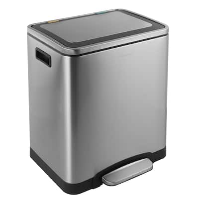 happimess Elmo Rectangular 8-Gallon Double Bucket Trash Can with Soft-Close Lid