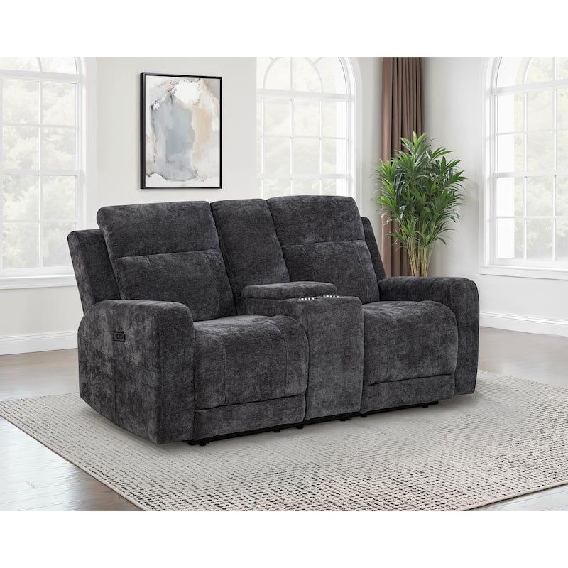 Kennett Chenille Upholstered Power Reclining Loveseat