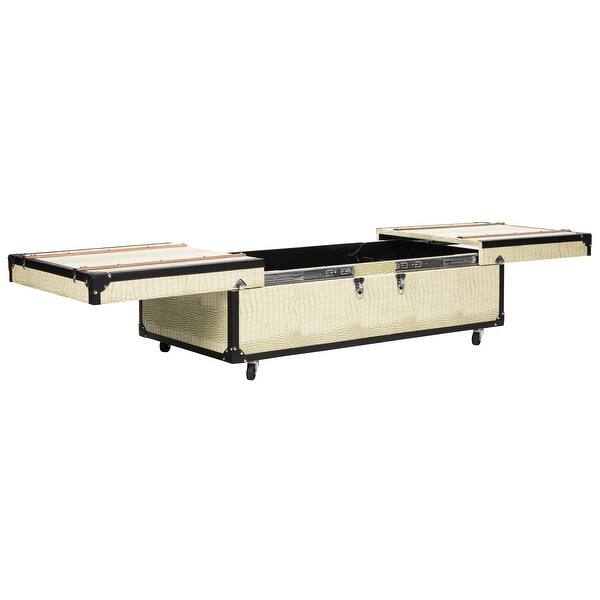 Wine Storage Trunk Coffee Table - Reverso Secret Chamber Coffee Table Cum Wine Storage Box : Southern enterprises drifton travel storage trunk cocktail table, antique black finish with dark bronze accents.