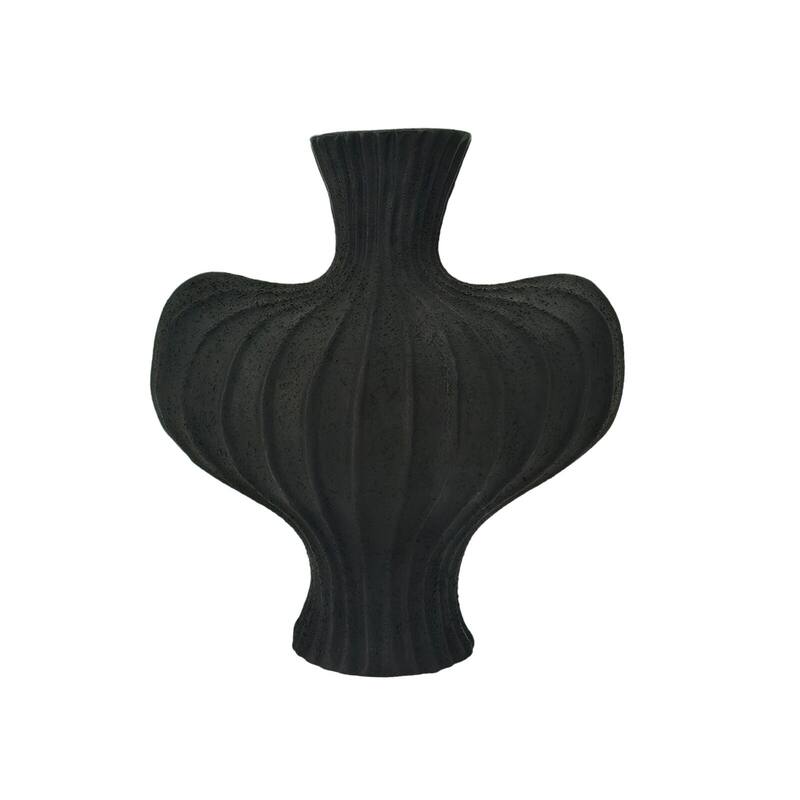 Minimalist Resin Modern Vase with Stripe Texture