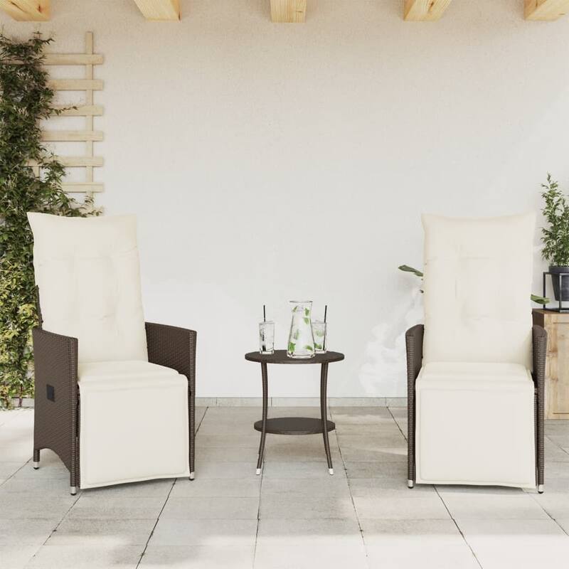 vidaXL Bistro Set Beige/Black/Brown/Grey - 23.2 x 22.0 x 36.2