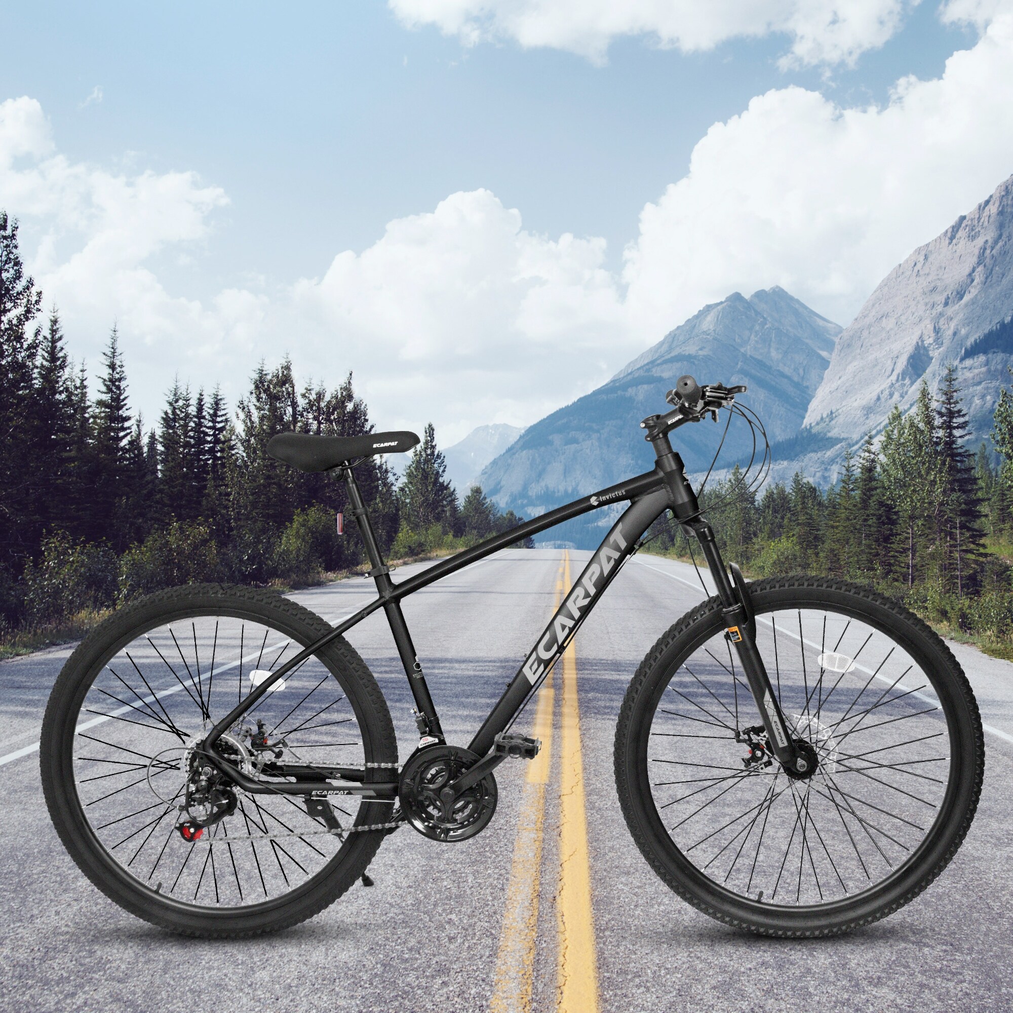 27 Inch Mountain Bike 21 Speed Suspension Fork Aluminum Frame Disc Brake Men s Women s Men s Mountain Bike Bike Adlut Bike Dark Grey