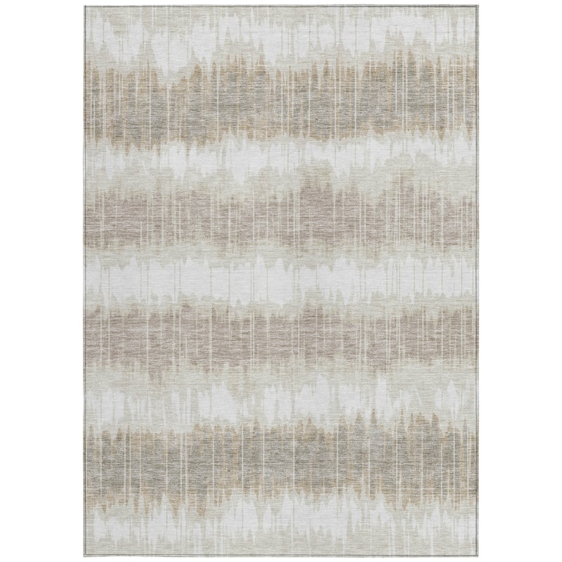 HomeRoots Striped Transitional Rectangle Outdoor Rug