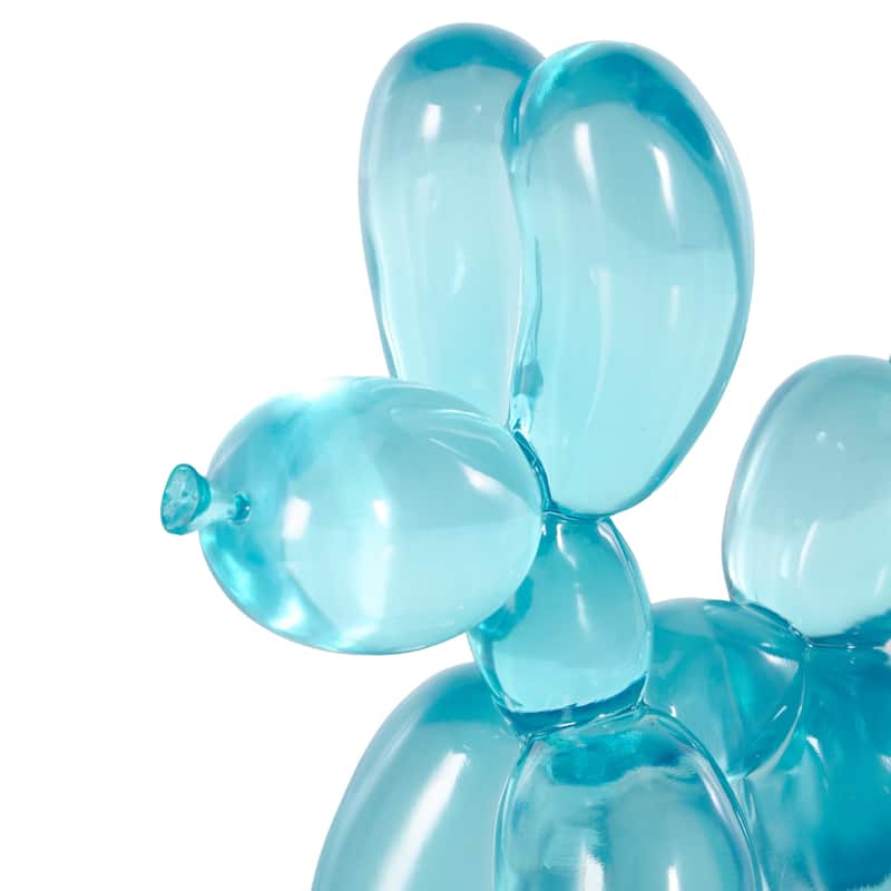 Resin Dog Tinted Balloon Sculpture - Light Blue, Green or Pink - Roche River Decor