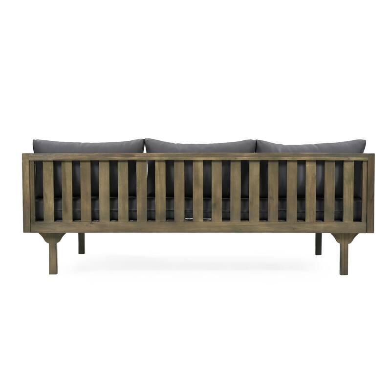 Acacia Wood Daybed Slat Panel Design Water Resistant Cushions Outdoor Patio
