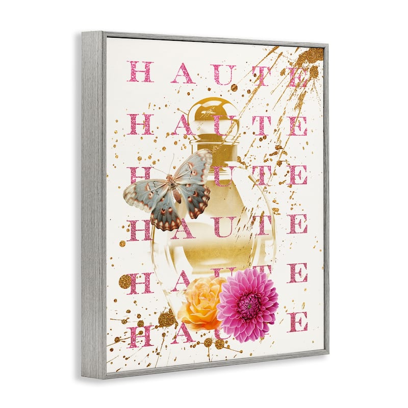 Stupell Haute Perfume & Gold Splatter Framed Giclee Art Design By Susan Arnot