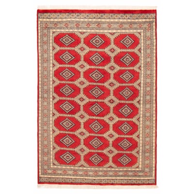 Finest Peshawar Bokhara Red Rug 5'6" x 7'10" - 5'6 x 7'10
