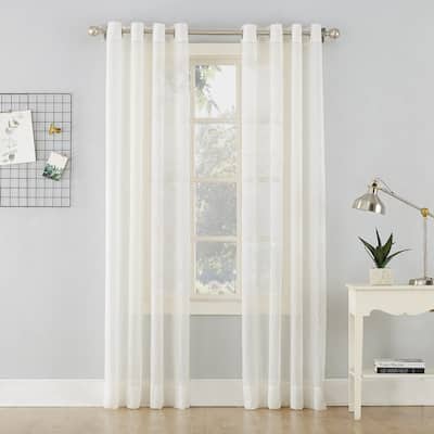 No. 918 Erica Crushed Voile Sheer Grommet Curtain Panel, Single Panel