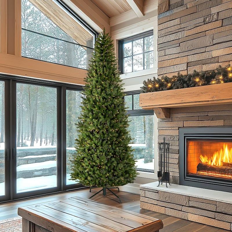 National Tree Company 10 ft. Natural Fraser Slim Fir Tree with Clear Lights - 10ft.