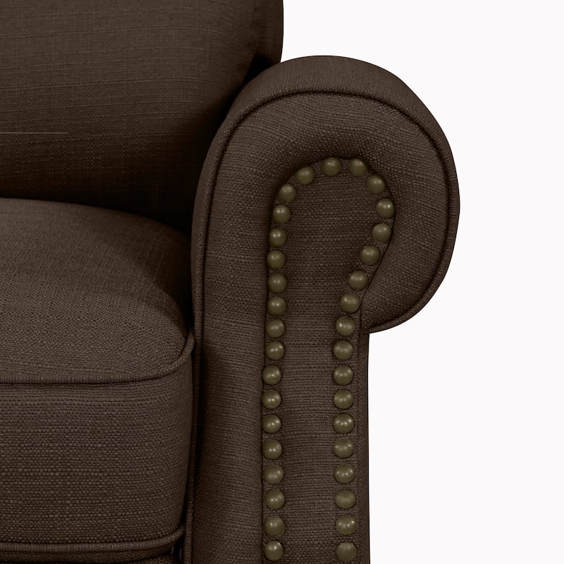 Copper Grove Jessie Brown Linen Push Back Recliner Chair