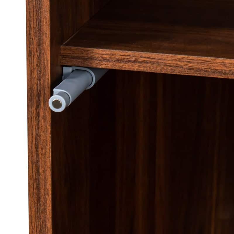 Modern Display Bookcase – Glass-Front Storage Cabinet with 5 Shelves & LED Illumination‌ - 15.75in. W X15.75in.DX70.87in. H