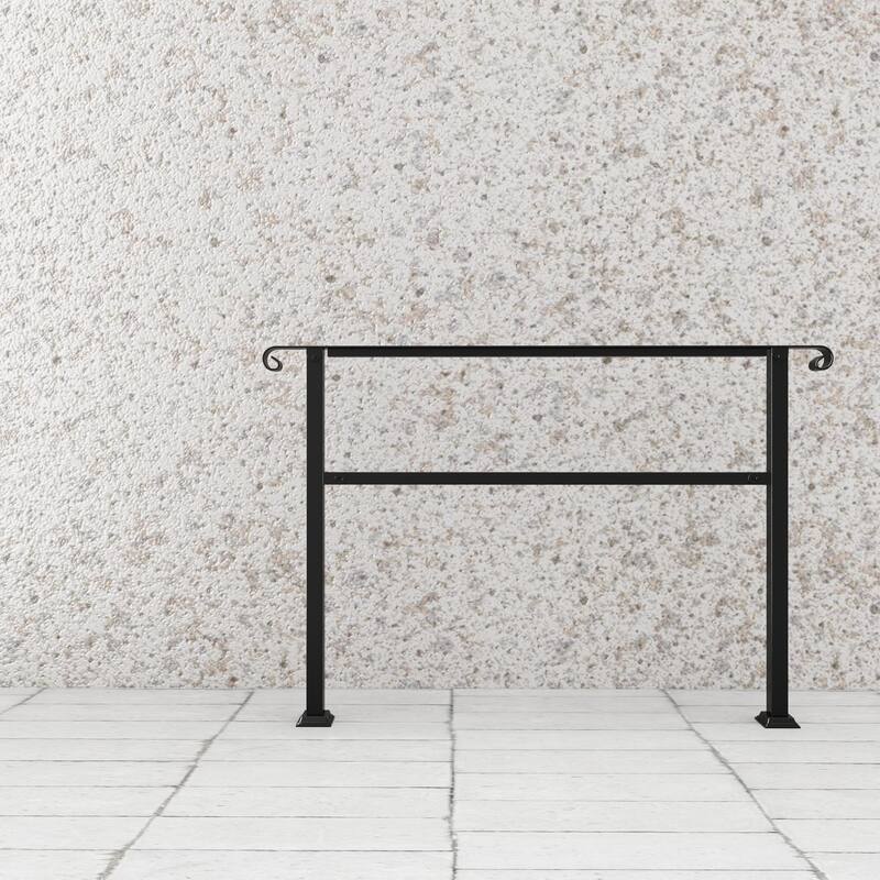 Sturdy Wrought Iron Handrail Ideal for Gardens, Porches, and Home Use