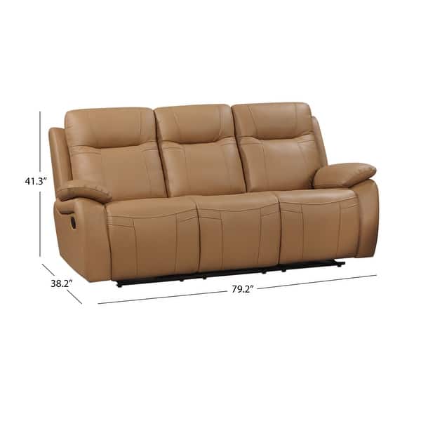 Abbyson Parker Top Grain Leather Manual Reclining Sofa - Overstock ...