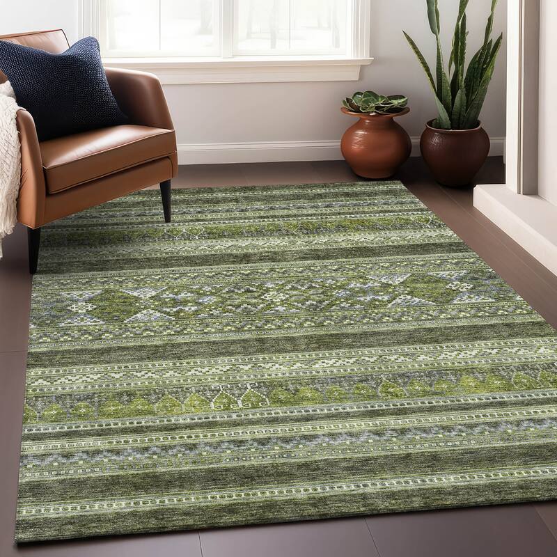 Premium Washable Super Soft Boho Stripe Mayfield Rug