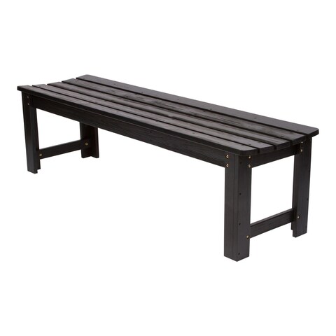Shine Company 5FT Backless Garden Bench, Cedar Wood, HYDRO-TEX Finish