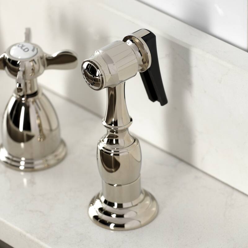 Kingston Brass Heritage Cross Kitchen Faucet with Side Spayer