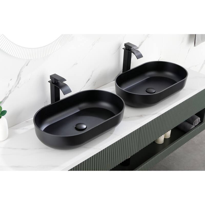 Modern 24-Inch Acrylic Bathroom Sink with Hydrophobic Surface, Non-Porous and Durable Design - 24in L