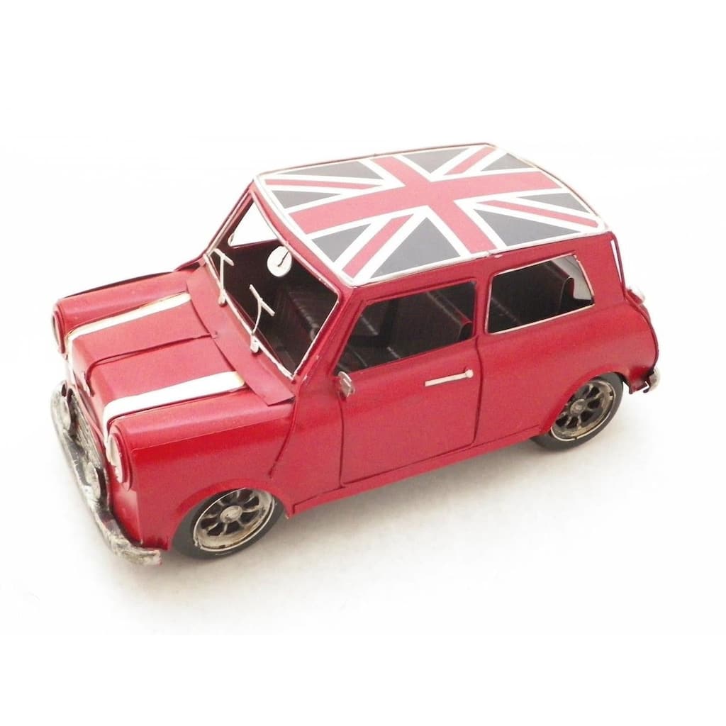 1960 Red Mini Cooper With British Flag On The Roof Car Automobile Gift Figurine