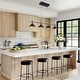 preview thumbnail 4 of 12, Modern Linear 4-Light 38.5" L Black Gold Bowl-shaped LED Chandelier Industrial Metal Kitchen Island Lights for Dining Room
