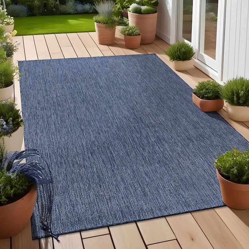 Aloha Washable Solid Indoor Outdoor Area Rug Patio Deck Living Room