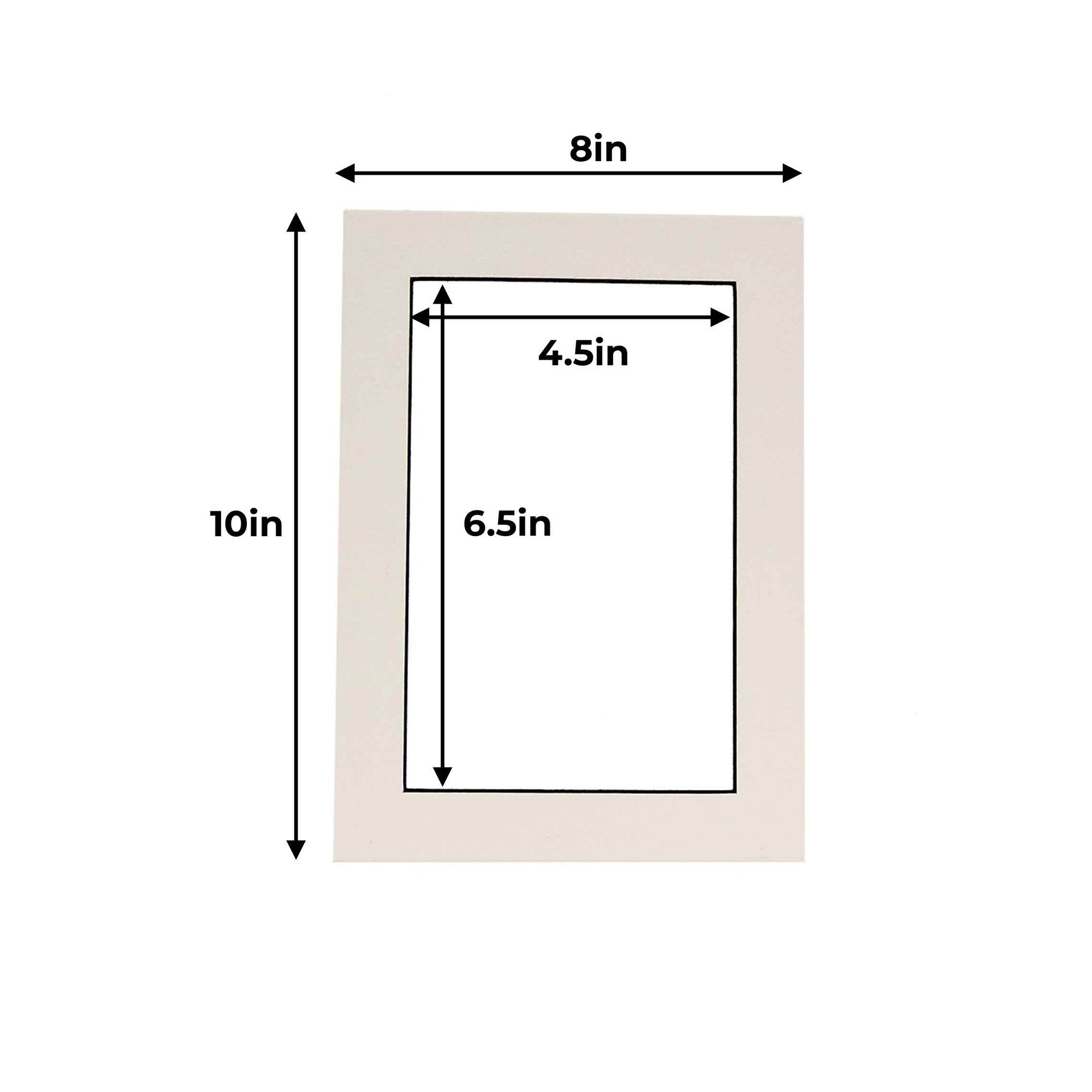 8x10 Mat for 5x7 Photo - Precut White with Black Core Picture Matboard for  Frames Measuring 8 x 10 Inches - Bevel Cut Matte to Display Art Measuring 5