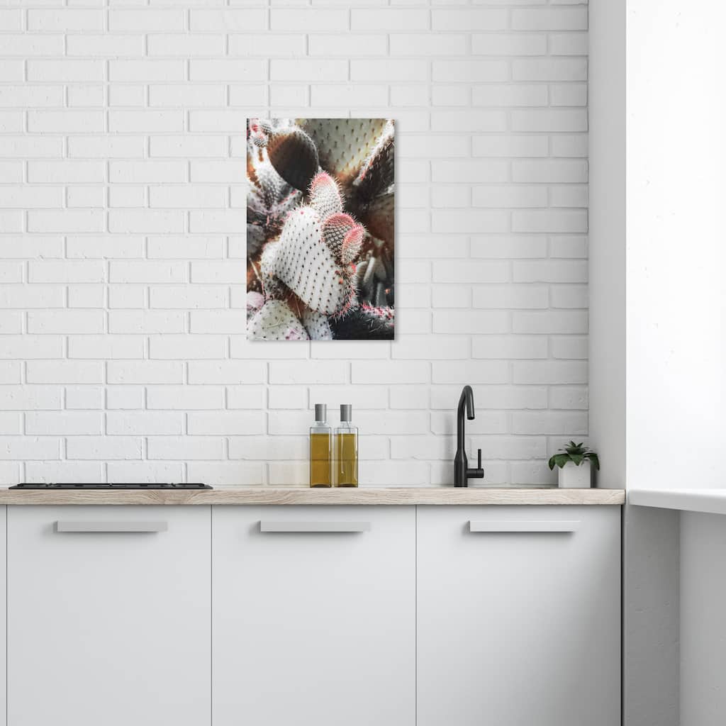 Wynwood Studio Canvas Floral and Botanical Prickly Pears Plants Green and Hot Pink Modern & Contemporary Wall Art Canvas Print