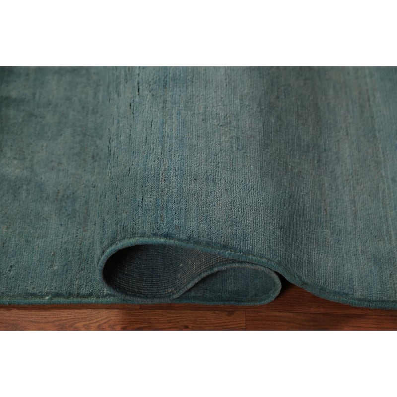 Blue Gabbeh Modern Rug Handmade Wool Carpet - 3'3" x 4'10"