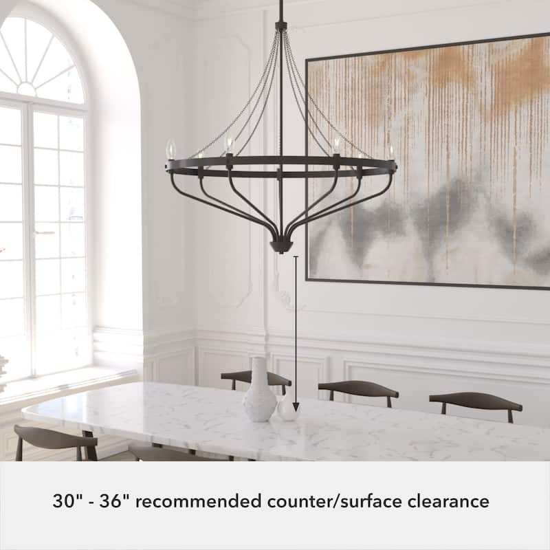Hunter Merlin Geometric Metal Chandelier - Foyer, Dining Room, Living Room - Industrial, Contemporary