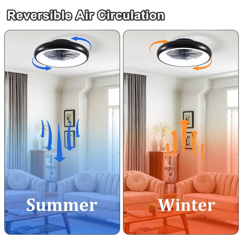 19" Pumpkin Lamp Indoor Fan Light with Remote Control & Reversible DC Motor with LED Light