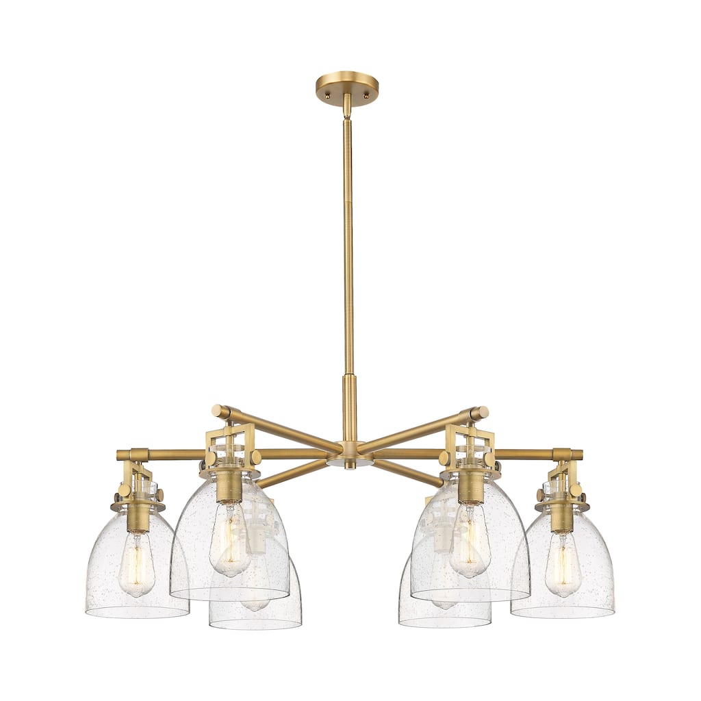 Innovations Lighting Downtown Urban - Newton Bell - 6 Light 26" Stem Hung Chandelier