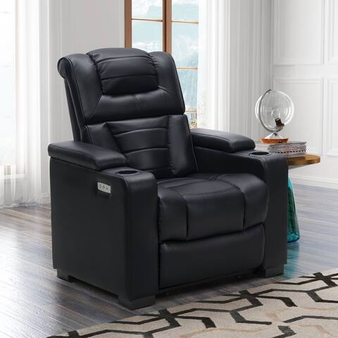 Abbyson Galaxy Faux Leather Power Theater Recliner