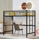 preview thumbnail 2 of 22, Twin Size Loft Bed with Built-in MDF Desk and Metal Grid, Metal Slat Bed Frame with Full-Length Guardrails and 4-Step Ladder