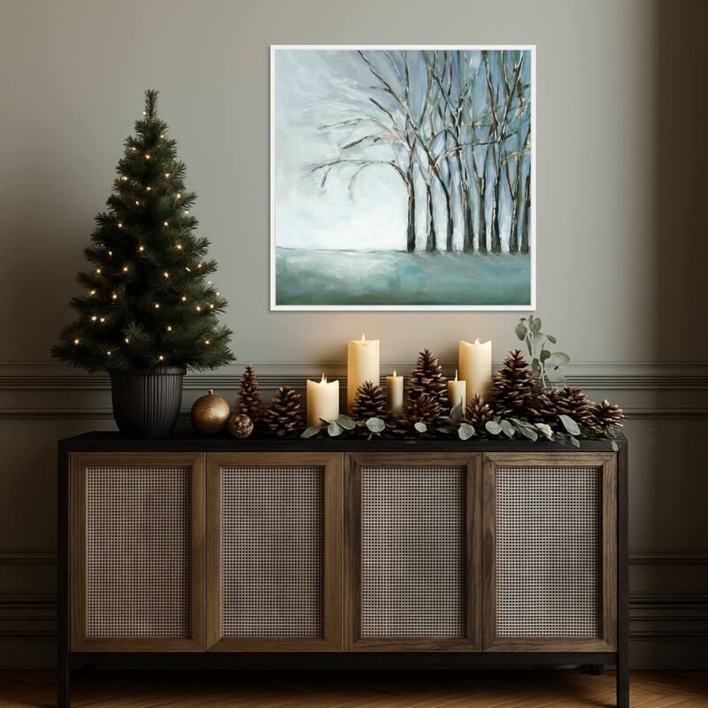 Tree in Winter by Christina Long Framed Canvas Wall Art Print - Sylvie White