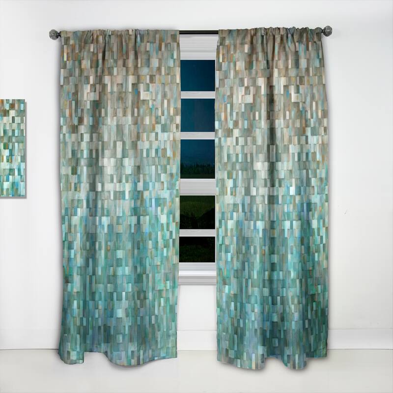 Designart 'Blocked Abstract' Nautical & Coastal Curtain Single Panel