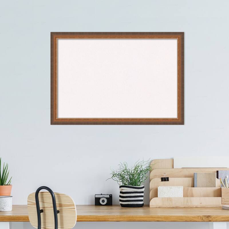 Two Tone Wood Framed White Corkboard Bulletin Board