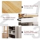 preview thumbnail 9 of 14, Bar Table Rolling Fluted Kitchen Island with Trash Can