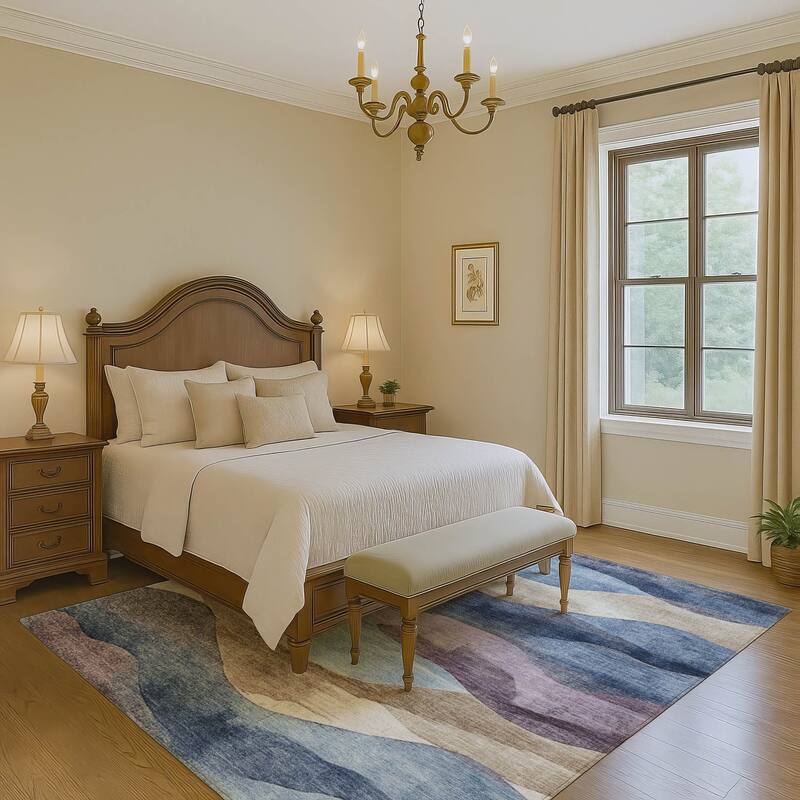 Premium Washable Super Soft Modern Waves Mayfield Rug