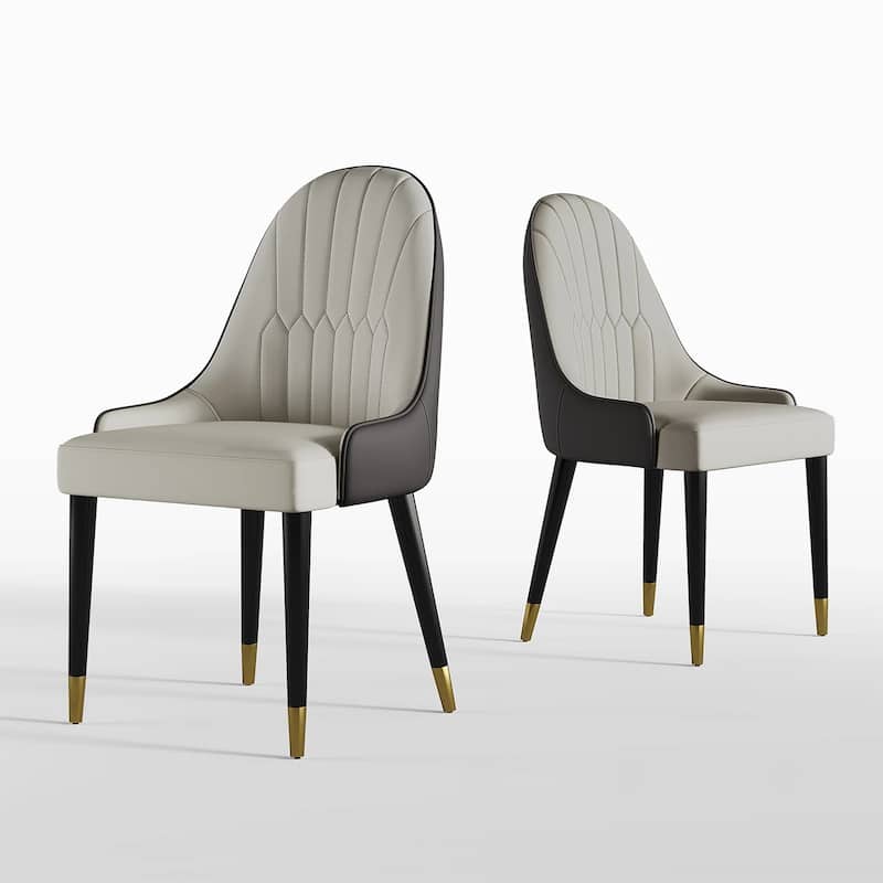Dining Chair Modern Accent Chairs Faux Leather Side Chairs (Set of 4)