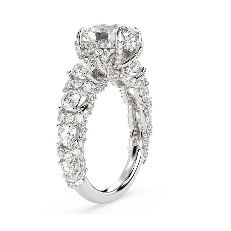 Auriya 14k Gold 6.00ctw Lab grown Oval Vintage Hidden Halo Diamond Engagement Ring (F-G VS)