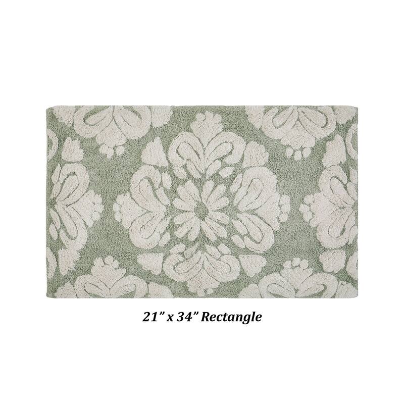Better Trends 100% Cotton Soft & Super Absorbent Bathroom Rugs - Medallion Collection Non-Skid Latex Machine Washable Bath Mats