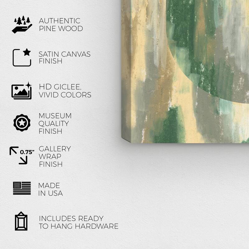 Wynwood Studio Canvas Abstract Vertical Saturn Green Modern & Contemporary Wall Art Canvas Print