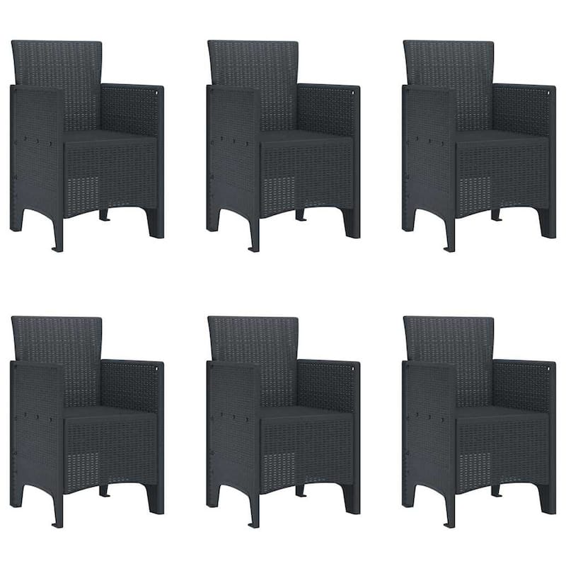 vidaXL Garden Dining Set 7/9 pcs Anthracite/Brown Polt rattan - 200 x 100 x 73 cm