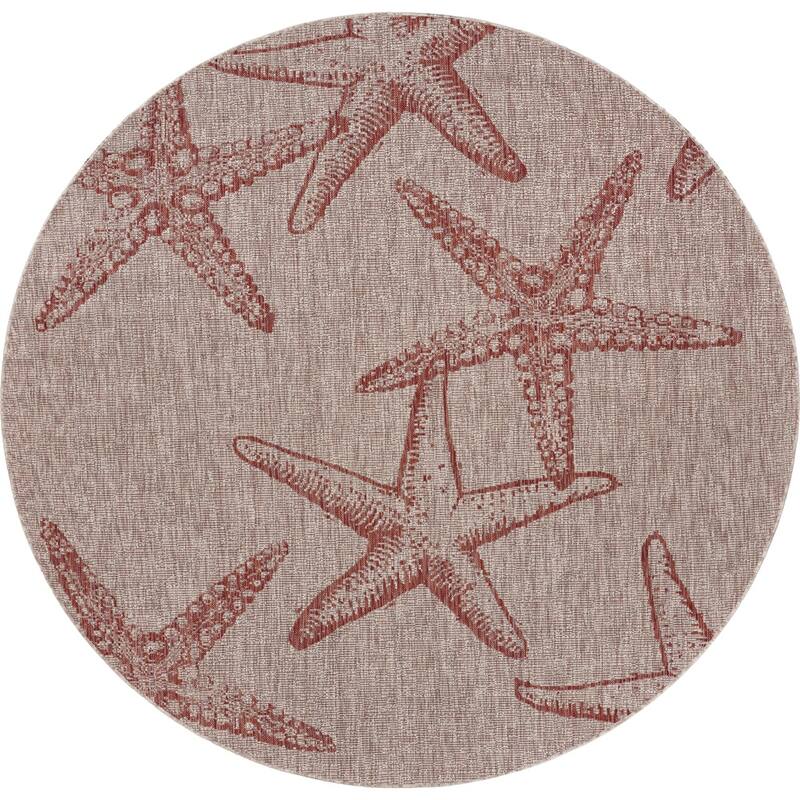 Sevita Callie Nautical Starfish Performance Indoor/Outdoor Area Rug